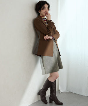 スクエアトゥチャンキーヒールロングブーツ/51501