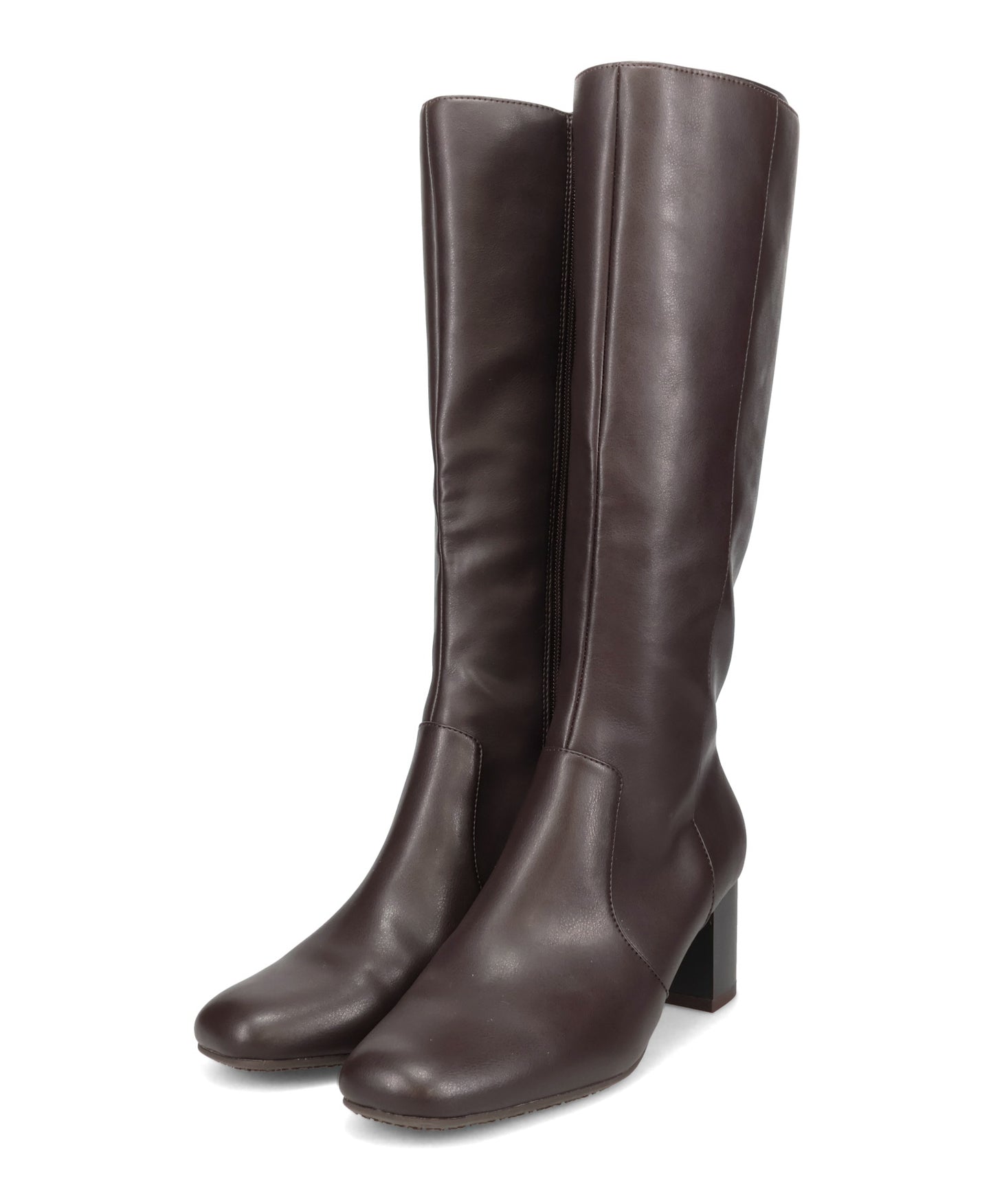 スクエアトゥチャンキーヒールロングブーツ/51501