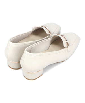 メタリックラインビットヒールローファー/52101