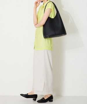 メタリックラインビットヒールローファー/52101