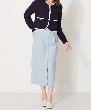 メタリックラインビットヒールローファー/52101