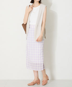 メタリックラインビットヒールローファー/52101