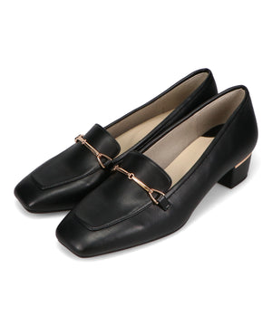 メタリックラインビットヒールローファー/52101