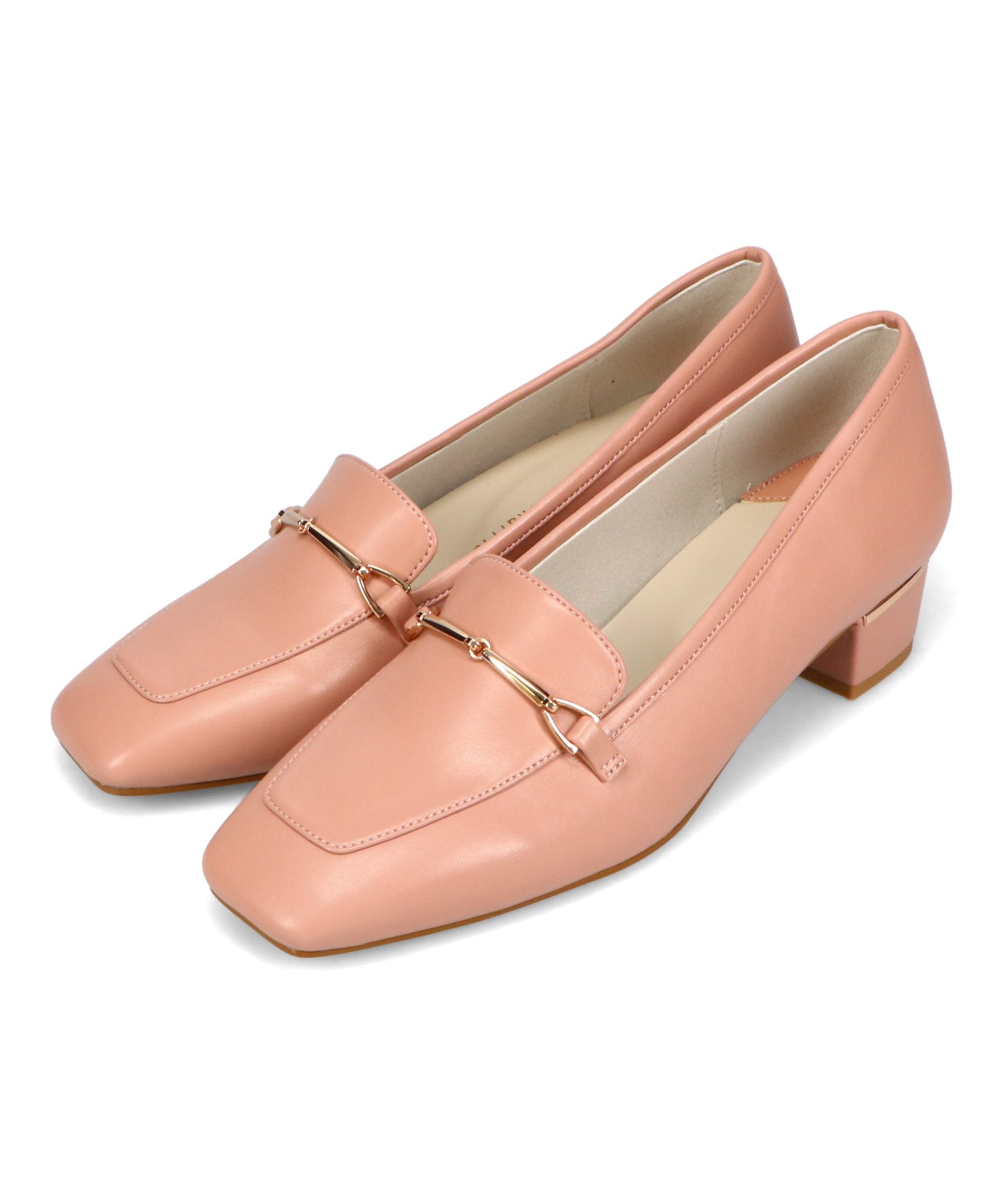 メタリックラインビットヒールローファー/52101