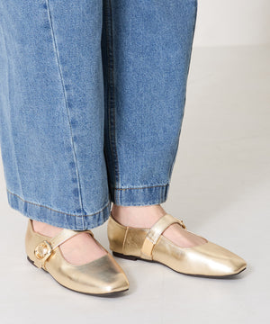 柔らかストラップフラットパンプス/52104