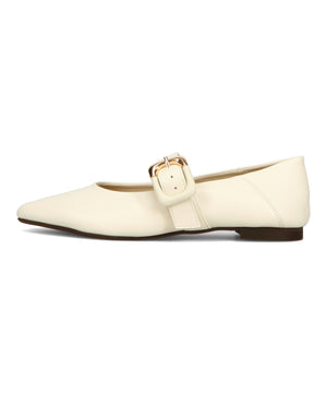 配色バックル柔らかフラットパンプス/52118