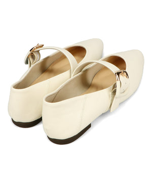 配色バックル柔らかフラットパンプス/52118