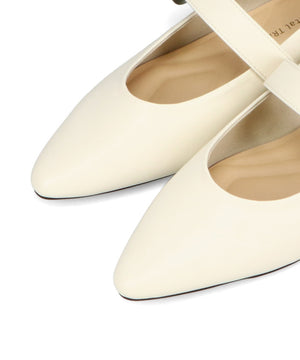 配色バックル柔らかフラットパンプス/52118