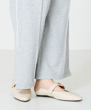 配色バックル柔らかフラットパンプス/52118