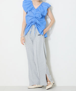 配色バックル柔らかフラットパンプス/52118