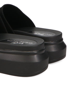 厚底ニットミュールサンダル/52215