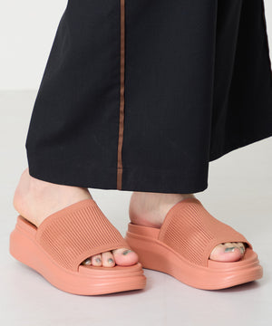 厚底ニットミュールサンダル/52215