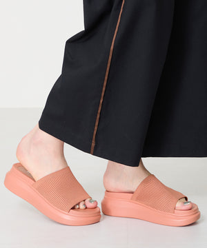 厚底ニットミュールサンダル/52215