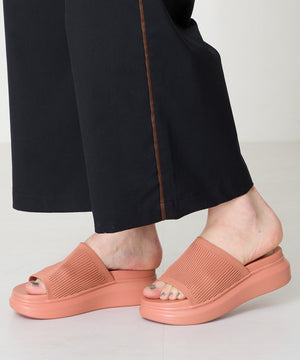 厚底ニットミュールサンダル/52215