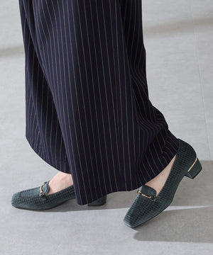 【カタログ掲載アイテム】メタリックラインビットヒールローファー/52301