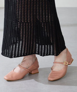 スクエアトゥストラップバブーシュ/52303