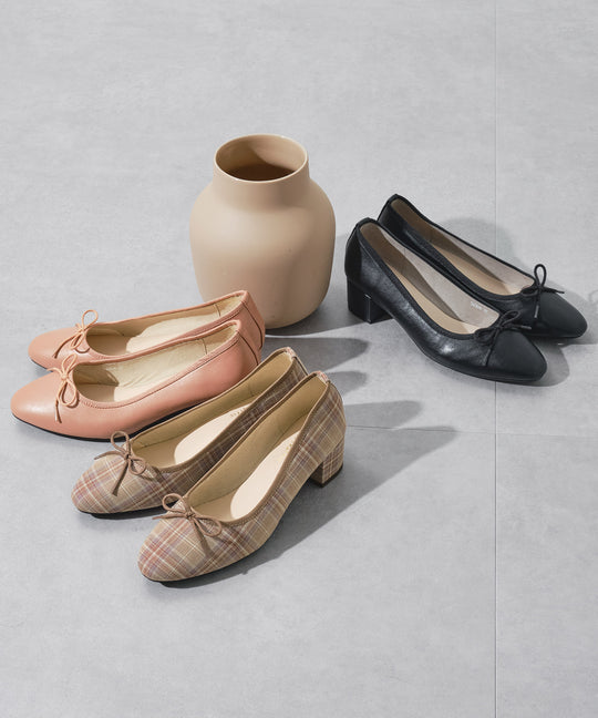 ヒールバレエパンプス/52306