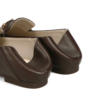 【カタログ掲載アイテム】スクエアトゥモチーフバブーシュローファー/52308