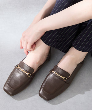 【カタログ掲載アイテム】スクエアトゥモチーフバブーシュローファー/52308