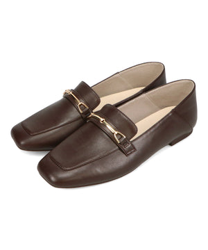 【カタログ掲載アイテム】スクエアトゥモチーフバブーシュローファー/52308