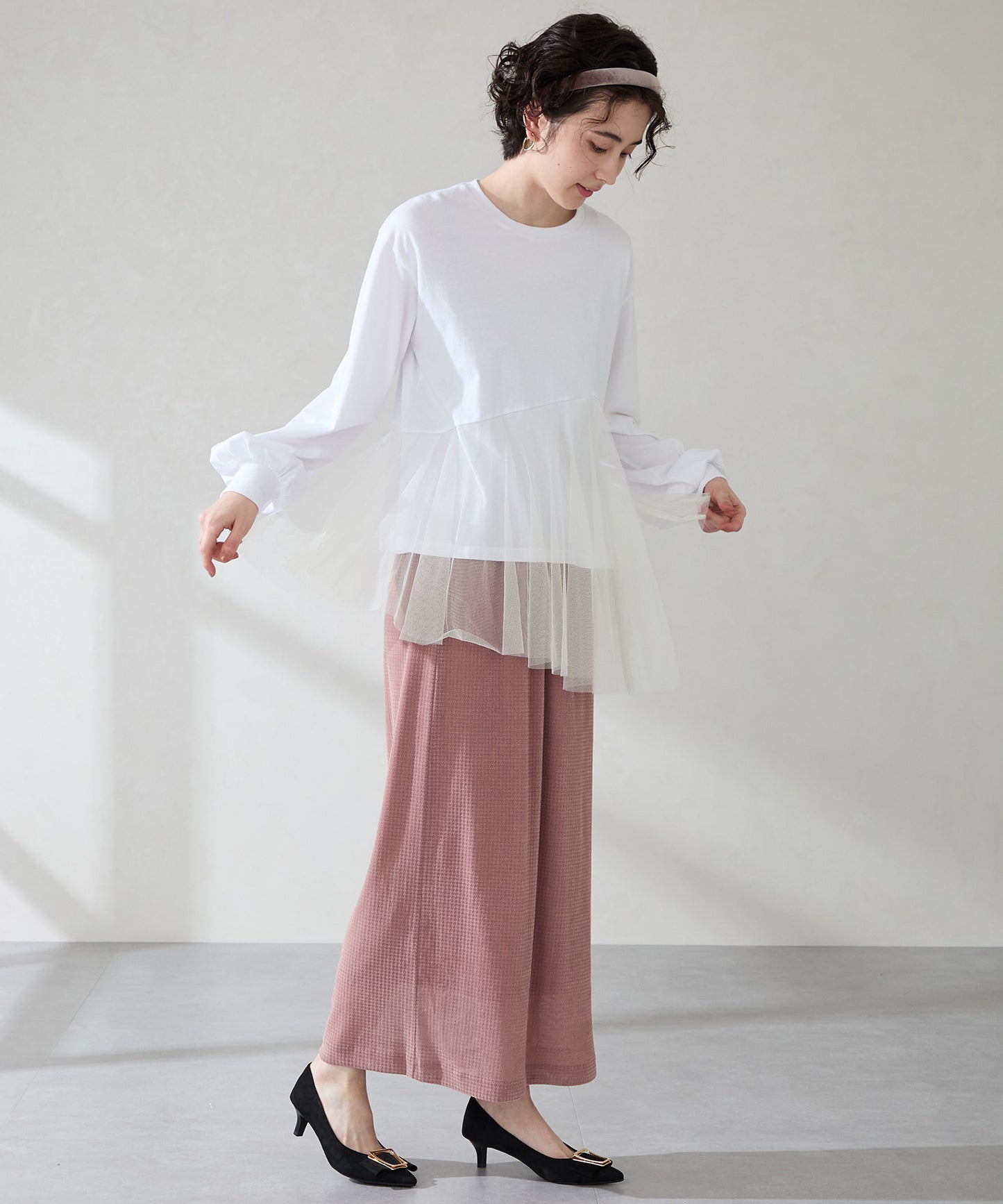 2wayリボンモチーフヒールパンプス/52312