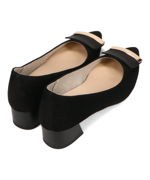 【カタログ掲載アイテム】スクエアバックルフレアヒールパンプス/52314