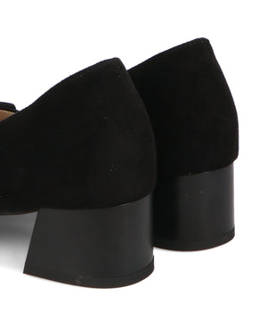 【カタログ掲載アイテム】スクエアバックルフレアヒールパンプス/52314