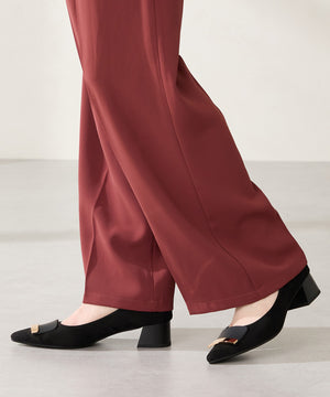 【カタログ掲載アイテム】スクエアバックルフレアヒールパンプス/52314