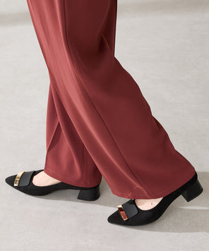 【カタログ掲載アイテム】スクエアバックルフレアヒールパンプス/52314