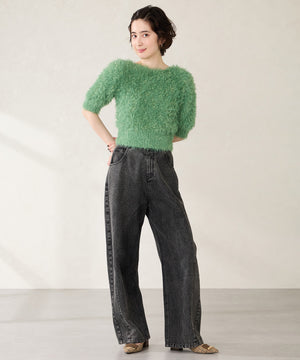 【カタログ掲載アイテム】スクエアバックルフレアヒールパンプス/52314