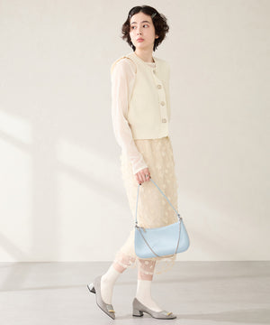 【カタログ掲載アイテム】スクエアバックルフレアヒールパンプス/52314