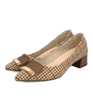 【カタログ掲載アイテム】スクエアバックルフレアヒールパンプス/52314