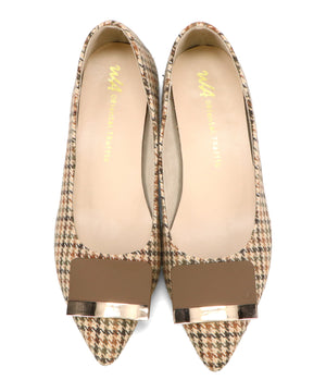 【カタログ掲載アイテム】スクエアバックルフレアヒールパンプス/52314