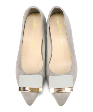 【カタログ掲載アイテム】スクエアバックルフレアヒールパンプス/52314