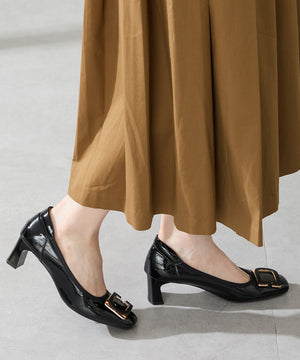 変形モチーフソフトエナメルパンプス/52319