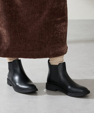 アーモンドトゥフラットサイドゴアブーツ/52405