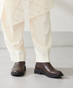 アーモンドトゥフラットサイドゴアブーツ/52405