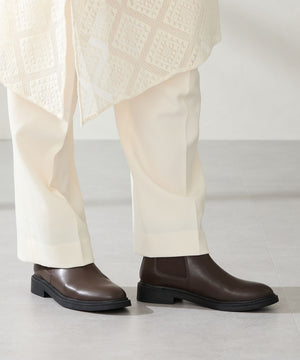 アーモンドトゥフラットサイドゴアブーツ/52405