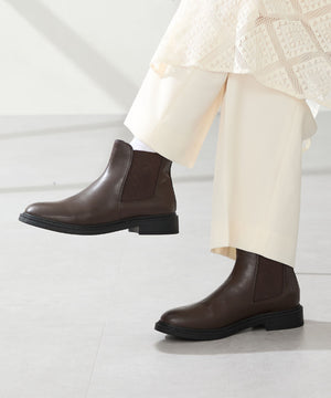 アーモンドトゥフラットサイドゴアブーツ/52405