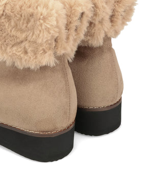 たっぷりファーウエッジソールブーツ/52411