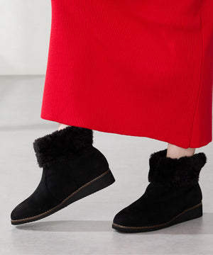 たっぷりファーウエッジソールブーツ/52411