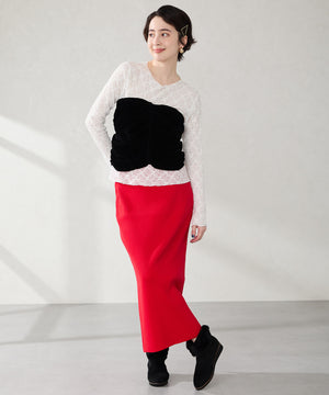 たっぷりファーウエッジソールブーツ/52411