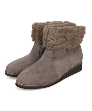 たっぷりファーウエッジソールブーツ/52411