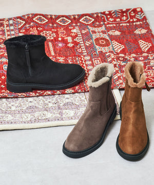 サイドジップスエードショートブーツ/52412