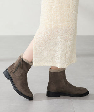サイドジップスエードショートブーツ/52412