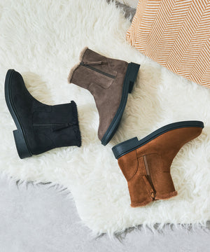 サイドジップスエードショートブーツ/52412