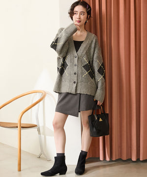 ステッチデザインスエードショートブーツ/52414