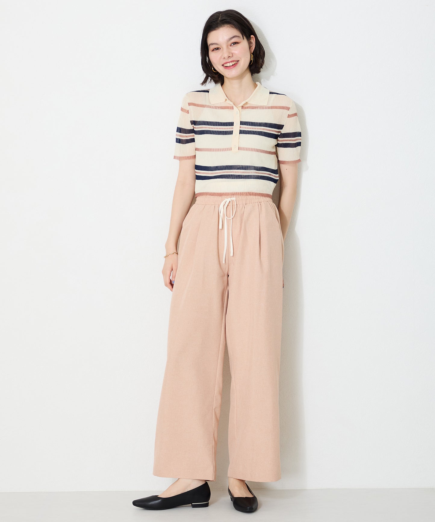 【WEB限定】アシンメトリーデザインフラットパンプス/55102