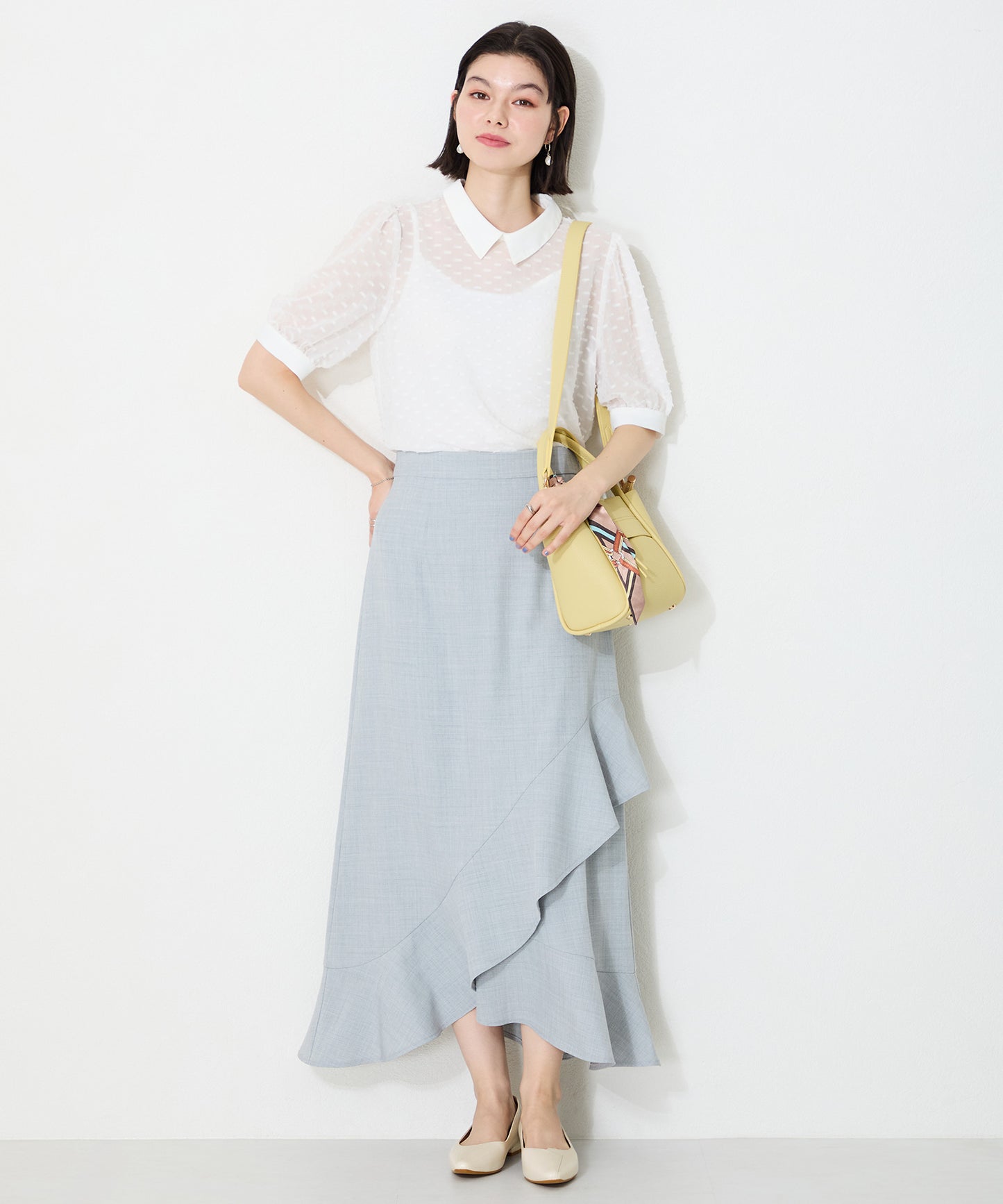 【WEB限定】アシンメトリーデザインフラットパンプス/55102