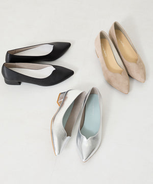 【WEB限定】スリットカットポインテッドトゥヒールパンプス/55105